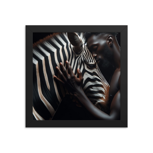 Man with Zebra