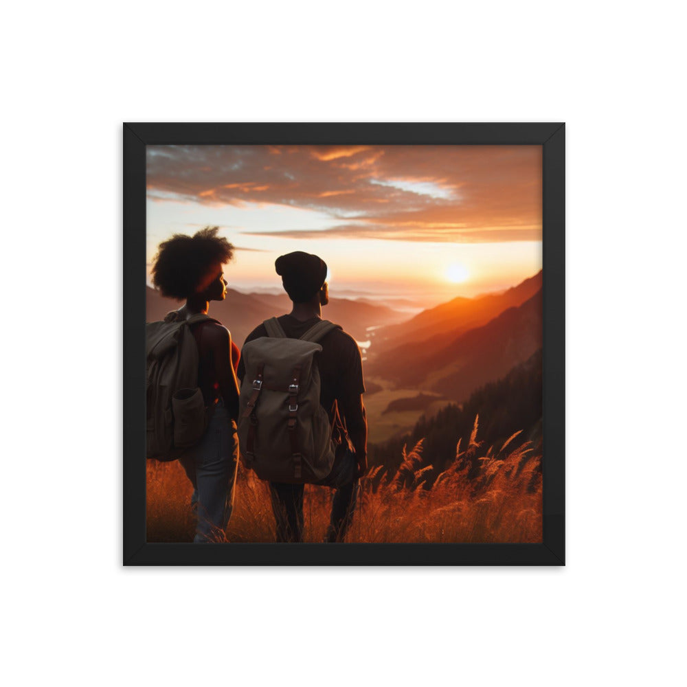 Couple Hiking at Sunrise