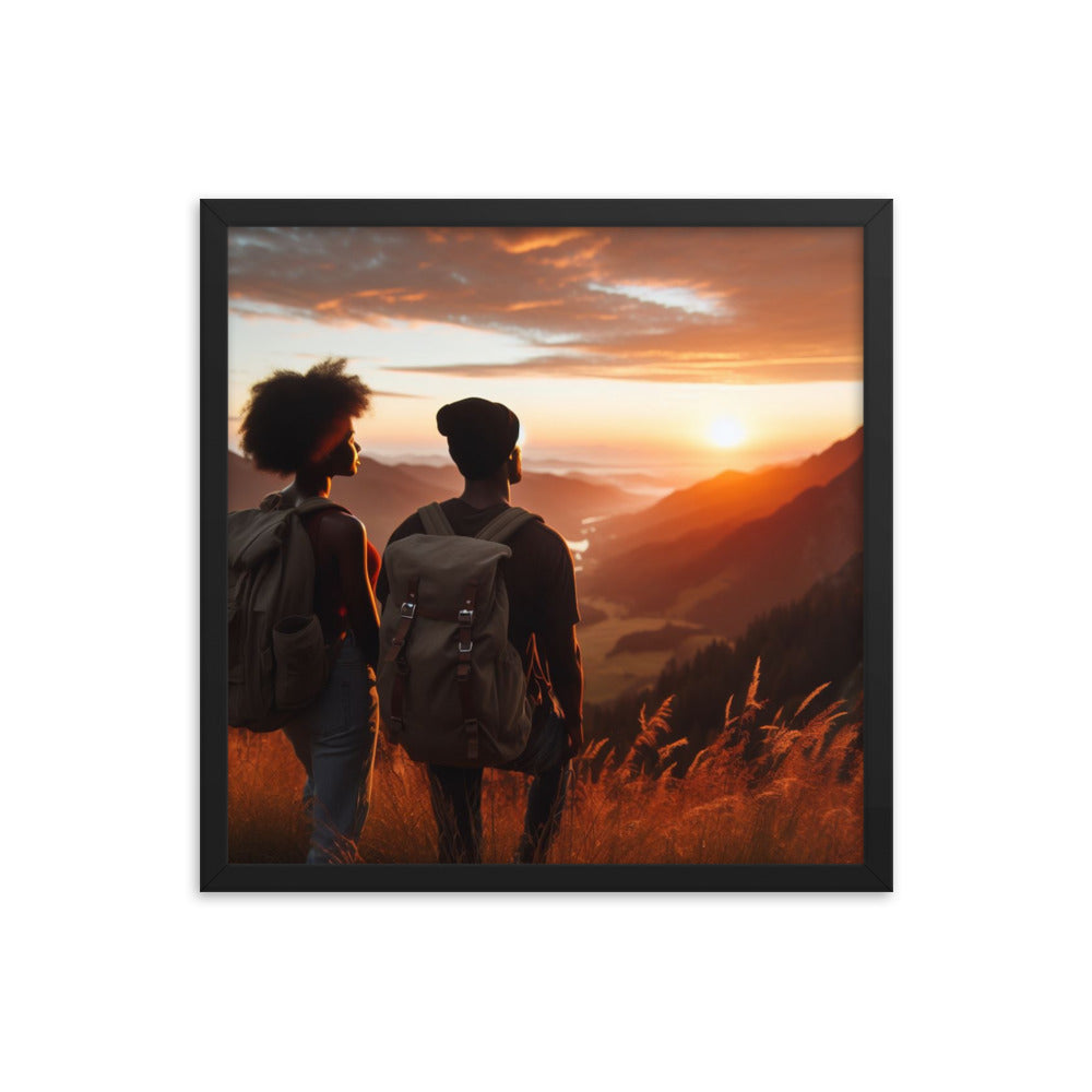 Couple Hiking at Sunrise