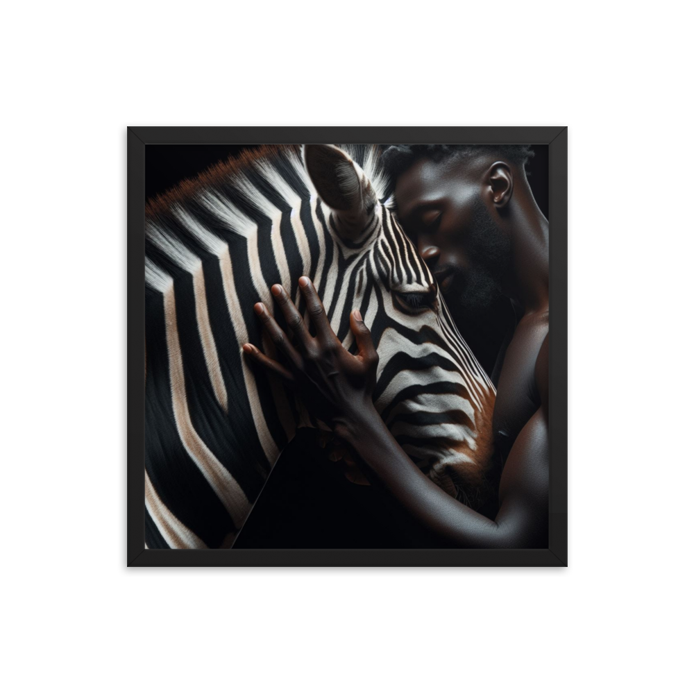 Man with Zebra