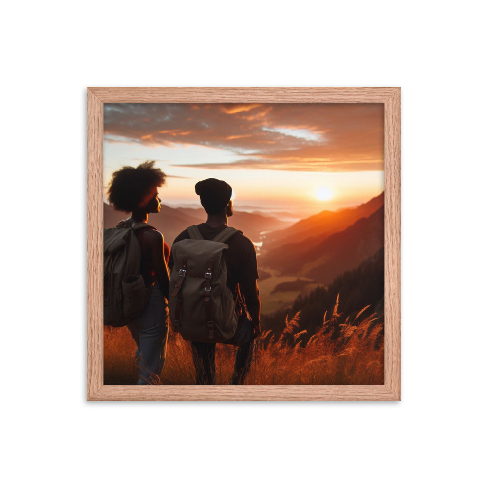 Couple Hiking at Sunrise