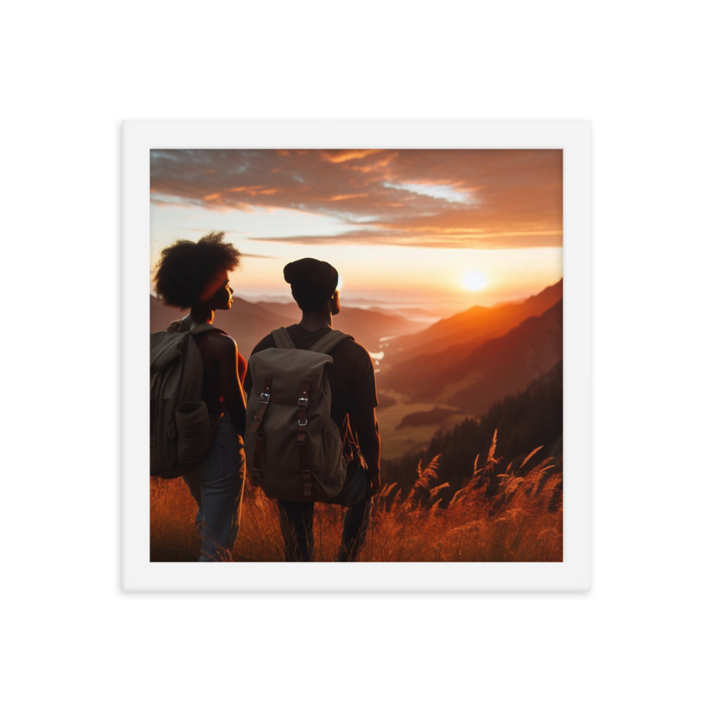 Couple Hiking at Sunrise