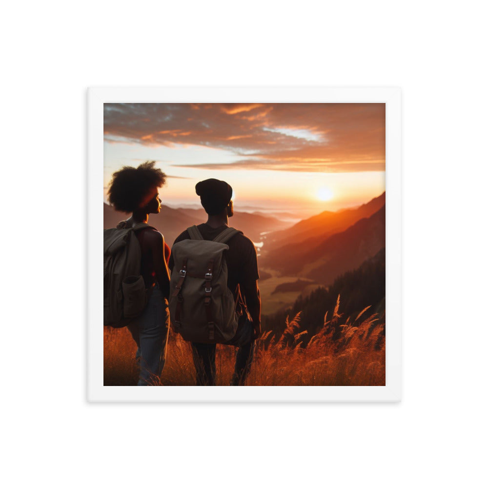 Couple Hiking at Sunrise