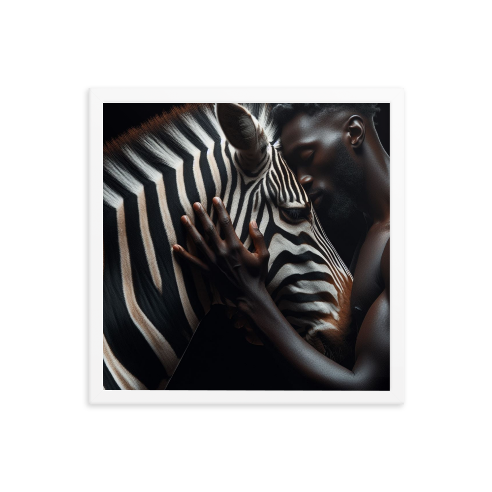 Man with Zebra